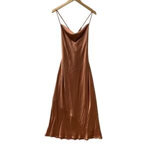 strapless midi linen dress Orange Linen Clementine Maxi Dress